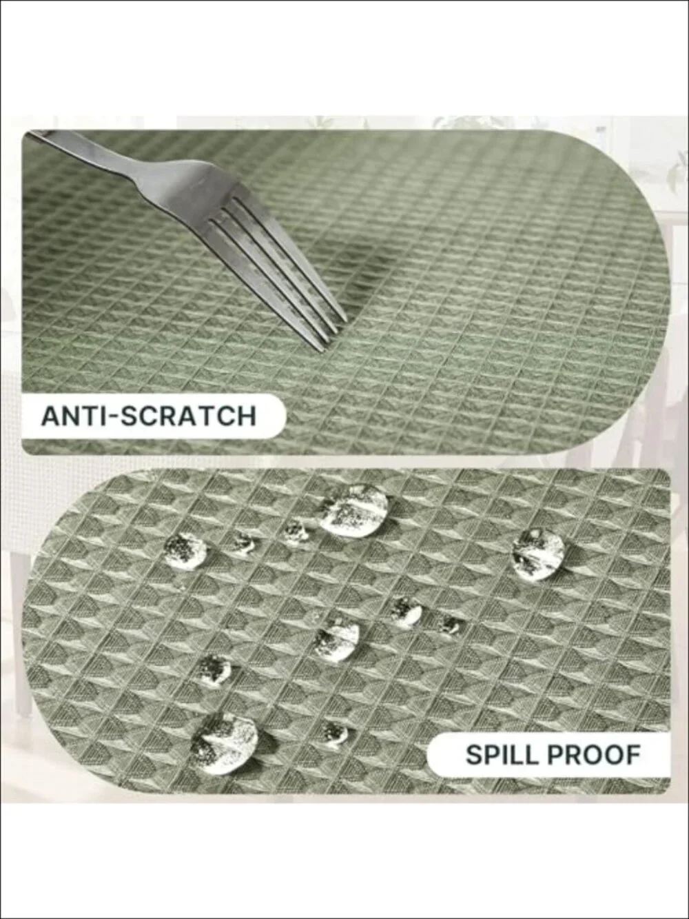 Waffle Textured Waterproof Stain Resistant Washable Polyester Tablecloth 60x84